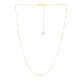 14k Yellow Gold Adjustable Box Chain 0.7mm