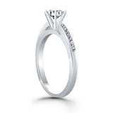 14k White Gold Diamond Channel Cathedral Engagement Ring