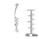 Dangling Diamond Belly Button Ring 0.41ct 14K Gold Body Jewelry