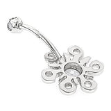 Belly Button Rings 14K Gold Diamond Belly Ring Sun 0.77