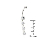 Dangling Belly Button Ring Gold and Diamonds 1.65ct