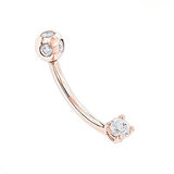 14K Pure Gold Belly Ring with Diamonds 0.33ct