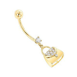 Body Jewelry: 14K Gold Diamond Purse Belly Button Ring 0.29