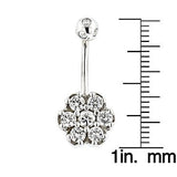 Belly Button Rings Gold Diamond Belly Ring Flower 1.38