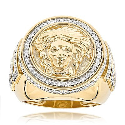 Caesar Roman Mens Gold Ring